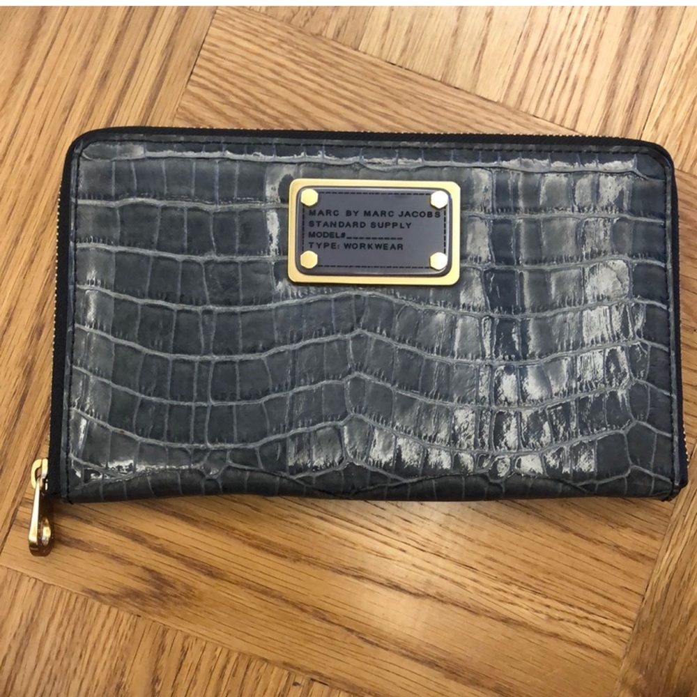 Marc by Marc Jacobs Black Croc-Embossed Wallet